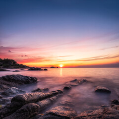 Sunset over Ile Rousse in Corsica