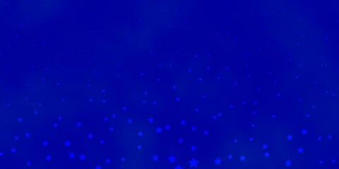 Dark BLUE vector background with small and big stars. Decorative illustration with stars on abstract template. Pattern for new year ad, booklets.