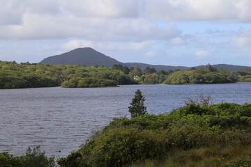 The pretty Lough Garrowman in the Connemara district of County Galway, Ireland.