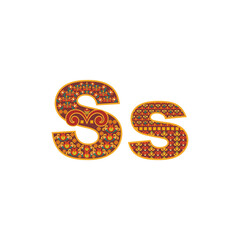 Vector abstract letter S with ornamental pattern.
