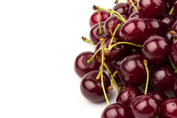 Сherry berries isolated on white background. With clipping path.