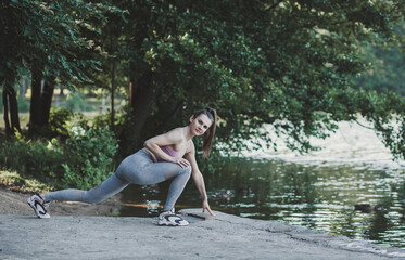 Fototapeta premium attractive young woman in sportswear