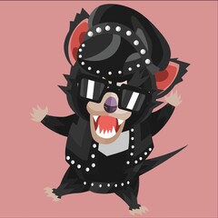 tasmanian devil in leather costume