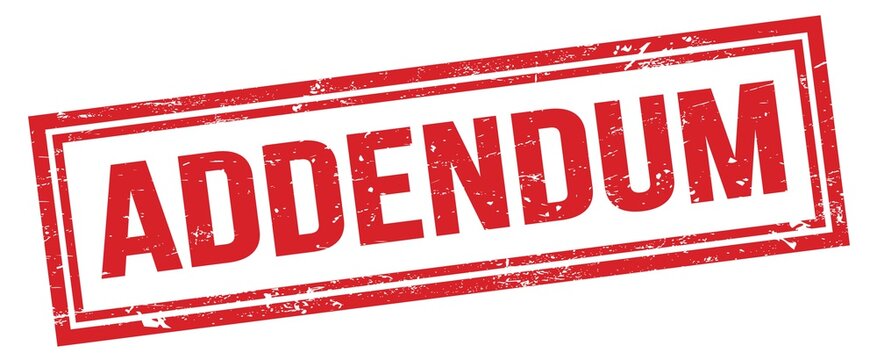 ADDENDUM red grungy rectangle stamp.