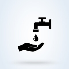 Washing hand icon. vector Simple modern design illustration.