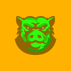 wild boar face vector logo template - Eps 10