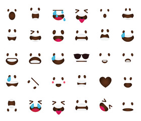 User avatars, avatars with empty faces and heads for social network ( Male and female faces 