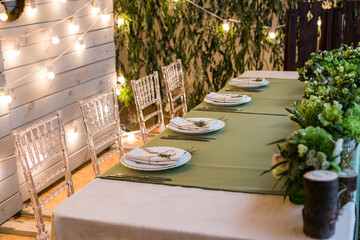 restaurant table in a restaurant