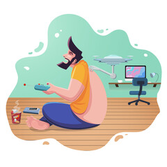 flat design smart drone vector illustration