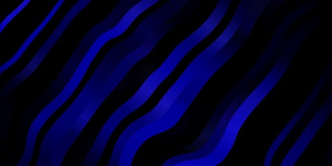 Dark BLUE vector pattern with wry lines. Gradient illustration in simple style with bows. Smart design for your promotions.