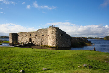 Ruin of Kronoberg Castle in Växjö, Sweden, on a sunny day