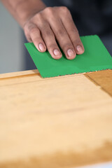 Process of gluing plank of plywood