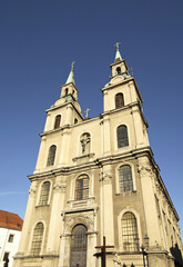 Fototapeta na wymiar Church of Holy Cross in Brzeg. Opole voivodeship. Poland