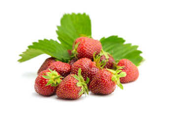 Strawberries isolated on white background. Red ripe berries