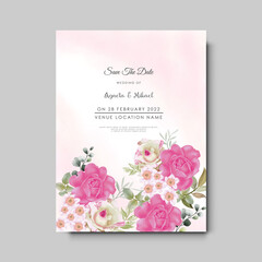 beautiful and elegant wedding invitation card with floral concept
