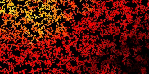 Fototapeta na wymiar Dark orange vector backdrop with chaotic shapes.