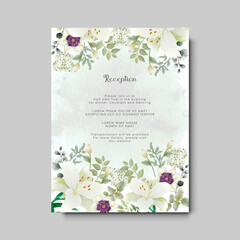 Fototapeta na wymiar beautiful and elegant wedding invitation card with floral concept