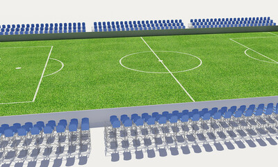3D Illustration of a Soccer Field