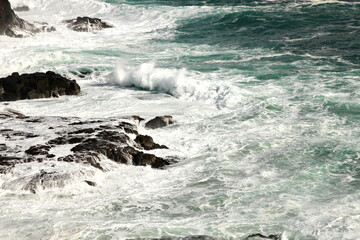 Rough sea along the coast in Australia