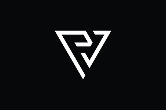 Minimal Innovative Initial PV logo and VP logo. Letter PV VP creative elegant Monogram. Premium Business logo icon. White color on black background
