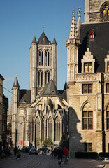 Naklejka premium Church of St. Nicholas in Ghent. Belgium