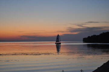 sailboat at sunset