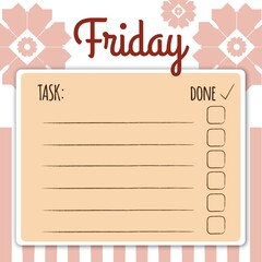 blank daily checklist template