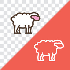 Vector linear icon with sheep