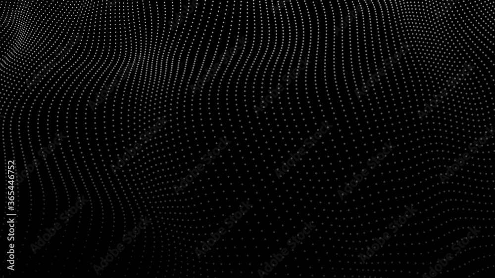 Poster abstract gradient dynamic wave of particles. network of bright points or dots. big data. digital bac
