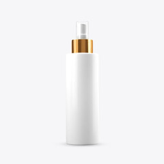 Mockup of a cosmetic bottle isolated on white background