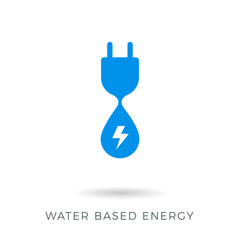 Fototapeta premium The Abstract sign of a power plug and a water. Water energy based