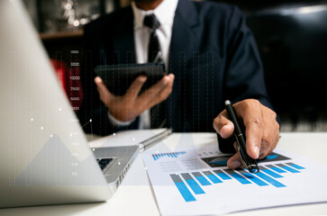 Justice and law concept. Lawyer business man working with tablet at table office. 	