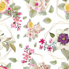 beautiful and elegant wedding invitation card with floral concept