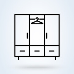 Wardrobe line icon. Simple modern  design illustration.