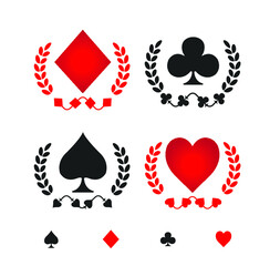 Set of four aces playing cards simbols