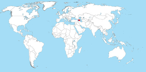 Azerbaydjan and Armenia on the map