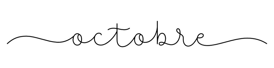 Bannière calligraphique vecteur noir OCTOBRE