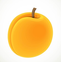 Orange apricot isolated on white background