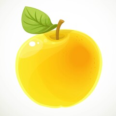 Yellow apple isolated on white background