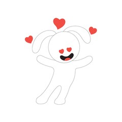 rabbit cartoon in love