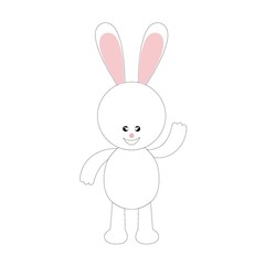 rabbit cartoon waving