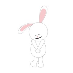 rabbit cartoon feeling shy