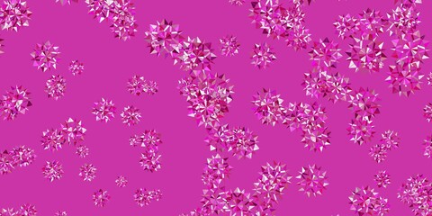 Light pink vector layout with beautiful snowflakes.