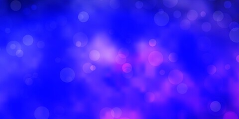 Dark Purple vector backdrop with dots. Illustration with set of shining colorful abstract spheres. Design for posters, banners.