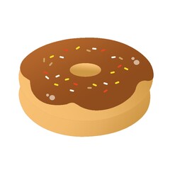 donut coated with chocolate and sprinkles