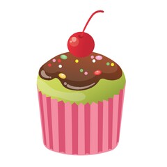 cupcake with cherry topping