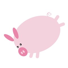 pig cartoon kicking with hind legs