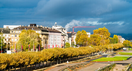 Naklejka premium View of Mainz from the Rhine river in Rhineland-Palatinate, Germany