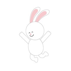 rabbit cartoon jumping with joy