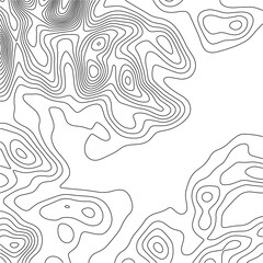 Abstract Topographic Contour Map Template. Abstract composition of black circles and lines on a white background. EPS10 Vector